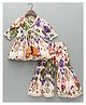 Bolly Lounge Cotton Blend Woven Three Fourth Sleeves Abstract Printed Kurti & Sharara Set - Purple