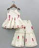 Bolly Lounge Cotton Blend Woven Sleeveless Floral Printed Kurti & Sharara Set - Red