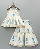Bolly Lounge Cotton Blend Woven Sleeveless Floral Printed Kurti & Sharara Set - Sky Blue