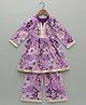 Bolly Lounge Cotton Blend Woven Full Sleeves Floral Printed Kurti & Palazzo Set - Purple