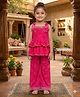 Bolly Lounge Cotton Blend Woven Sleeveless Bandhani Printed Kurti & Palazzo Set - Pink