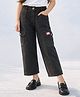Barbie by Tiny Girl Cotton Woven  Mattel Featuring Barbie Patch Detailed Cargo Jeans - Black