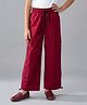 Tiny Girl Woven Soild Cargo Style Trousers - Maroon