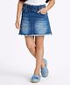 Tiny Girl Cotton Woven Washed Skirt - Dark Blue