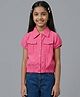Tiny Girl Woven Half Sleeves Solid Shirt - Pink