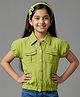 Tiny Girl Woven Half Sleeves Solid Shirt - Mehendi Green