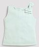 Tiny Girl Woven Sleeveless Bow Applique Detailed Top - Pista Green