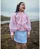 Barbie by Tiny Girl Knit Mattel Featuring Full Sleeves Barbie Patch Detailed  Top & Skirt Set - Peach