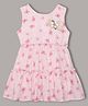 mini miao Cotton Woven Sleeveless Butterfly Printed Dress - Pink