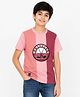 Sportking Cotton Blend Knit Half Sleeves Golf Club Text Printed - Peach