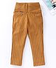 Enfance Lycra Woven Full Length Striped Jeggings - Mustard
