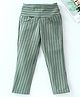 Enfance Lycra Woven Full Length Striped Jeggings - Light Green