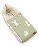 Babyhug 100% Cotton Portable Sleeping Bag| Woodland Theme - Olive & Beige| Baby Carry Nest Cum Sleeping Bag| Soft & Skin-Friendly| Lightweight & Comfortable| Easy to Carry| Convenient Zip Fastening