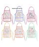New Pinch  Unisex Washable Kids Aprons for Activities Drawing Painting & Coloring with Waterproof Apron, Palette, Paints and Brush/Kids- 6 Aprons with 6 sketch pens - COLOR & DESIGN MAY VARY