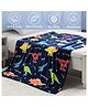 Reexplore Dinosaur Glow in the Dark Blanket for Kids and Adults - Dark Blue