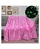 Reexplore Unicorn Moon Glow in the Dark Blanket for Kids and Adults - Rose Pink