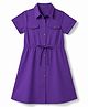 Pine Kids Twill Woven Solid Shirt Dress with Half Sleeves - Purple
