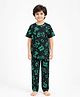Anthrilo 100% Pure Cotton Knit Half Sleeves Game Over & Play & Win Text Printed Coordinating Tee & Pajama Night Suit - Black