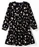Pine Kids Woven Full Sleeves Floral Printed Tiered Frock - Black