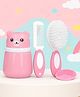 The Cheeky Kidzz Baby Powder Puff Bear Container Box With 3 In 1Hair Care Comb and Brush Set for Babies (Pink)