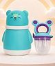 The Cheeky Kidzz Baby Powder Puff Bear Container With Fruit Feeder Nibbler Soother Teether BPA Free (Sea Green)