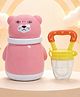 The Cheeky Kidzz Baby Powder Puff Animal Print Container With Star Print Fruit Feeder Nibbler Sooother Teether BPA Free (Yellow)