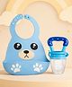 The Cheeky Kidzz Baby Soft Silicone Feeding Bib Adjustable Waterproof Easy Clean Monkey Bear Apron With Fruit Soother Feeder Nibbler Teether BPA Free