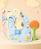 The Cheeky Kidzz Baby 3 Feeding Muslin Cotton Attractive Printed Snap Button Style Bibs With 1 Soft Silicone Fruit Feeder Teether BPA Free