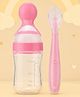 The Cheeky Kidzz Baby Spoon Shape Feeding 90 ml Bottle Feeder For Every Day Use With Soft Silicone Feeding Spoon BPA Free (PINK)