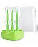 Tinny Tots Baby Manual Toothbrush 3 In 1 Silicone Toothbrush Set| Tongue Cleaner + U Shape Toothbrush + Toothbrush For Everyday Use BPA Free (GREEN)