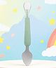 Tinny Tots Baby Double Head Bendable Silicone Spoon With Other Side Stainless Steel Scraping Mud Feeding Spoon BPA Free (Green)