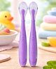 Tinny Tots Baby 2 Ultra Soft Soft Tip Silicone Food Grade Feeding Easy While Travelling And Everyday Use Spoon For Infants BPA Free (PURPLE)