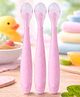 Tinny Tots Baby 3 Ultra Soft Soft Tip Silicone Food Grade Feeding Easy While Traveling And Everyday Use Spoon For Infants BPA Free (PINK)