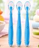 Tinny Tots Baby 3 Ultra Soft Soft Tip Silicone Food Grade Feeding Easy While Traveling And Everyday Use Spoon For Infants BPA Free (BLUE)