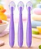 Tinny Tots Baby 3 Ultra Soft Soft Tip Silicone Food Grade Feeding Easy While Traveling And Everyday Use Spoon For Infants BPA Free (PURPLE)