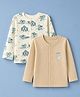 Babyoye 100% Cotton Interlock Knit Full Sleeves with Eco Jiva Finished Jhablas Baby Dragon Print Pack of 2 - Off White & Cream