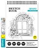 Apsara A4 Sketchbook 72 Pages 150 GSM Wiro Spiral Unruled Sketchpad with Free Pencils - Multicolor