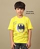 Kidsville Cotton Knit Dc Comics Featuring Half Sleeves Reversible Sequins Embellished Batman Logo Designed Tee - Yellow