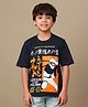 Kidsville Cotton Knit Naruto Featuring Half Sleeves Character Printed Tee - Navy Blue