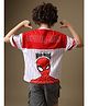 Kidsville Cotton Knit Marvel Featuring Half Sleeves Spiderman Printed Tee - White & Red