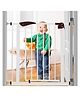 Safe-O-Kid Adjustable Baby Safety Gate 75-95 cm with 1 Year Warranty, 2 Way Auto Close, Secret Lock, No Drill Installation, Metal Gate for Kids, Babies and Pets Brown