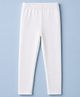 Babyhug Cotton Elastane Knit Full Length Solid Lycra Leggings - White