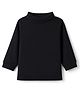 Pink Rabbit Cotton Knit Full Sleeves Solid T-Shirt  - Black