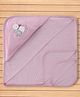 Pink Rabbit Interlock Knit Striped Towel With Rabbit & Star Embroidery L 81 x B 81 cm - Light Pink