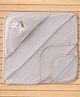 Pink Rabbit Interlock Knit Striped Towel With Rabbit & Carrot Embroidery L 81 x B 81 cm - Grey