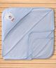 Pink Rabbit Interlock Knit Striped Towel With Teddy Face Embroidery L 81 x B 81 cm - Blue