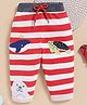 Wonderchild Striped & Sea Life Theme Patch Detailed Pajamas - Dull White