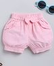 Wonderchild Frill & Bow Applique Detailed Ribbed Shorts - Pink