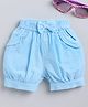 Wonderchild Frill & Bow Applique Detailed Ribbed Shorts - Blue