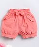 Wonderchild Frill & Bow Applique Detailed Ribbed Shorts - Peach